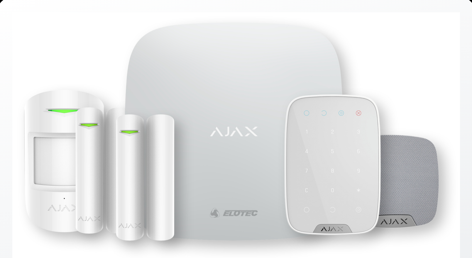 Ajax Alarmsystem komponenter