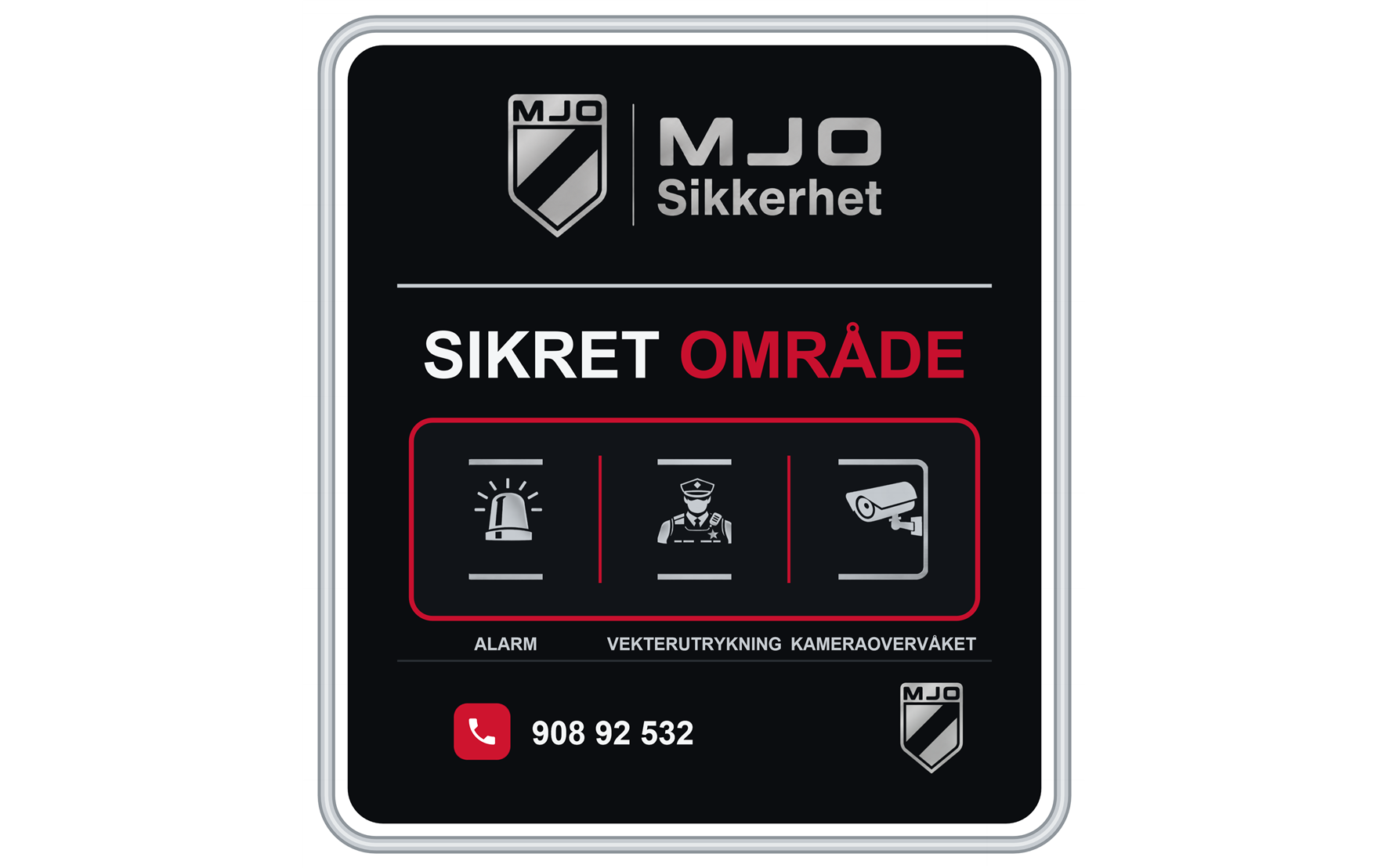 Teknisk sikring — MJO alarmskilt